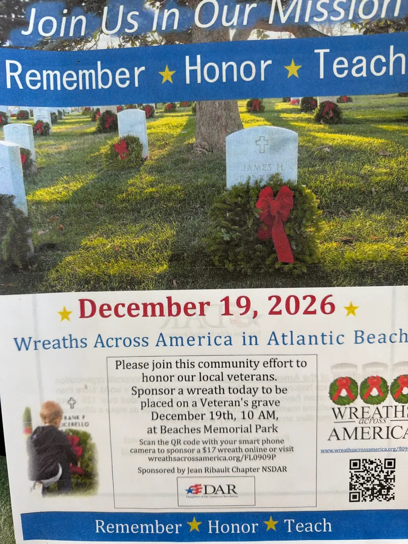 Flyer for Wreaths Across America Day, 12/19/26,10 AM
