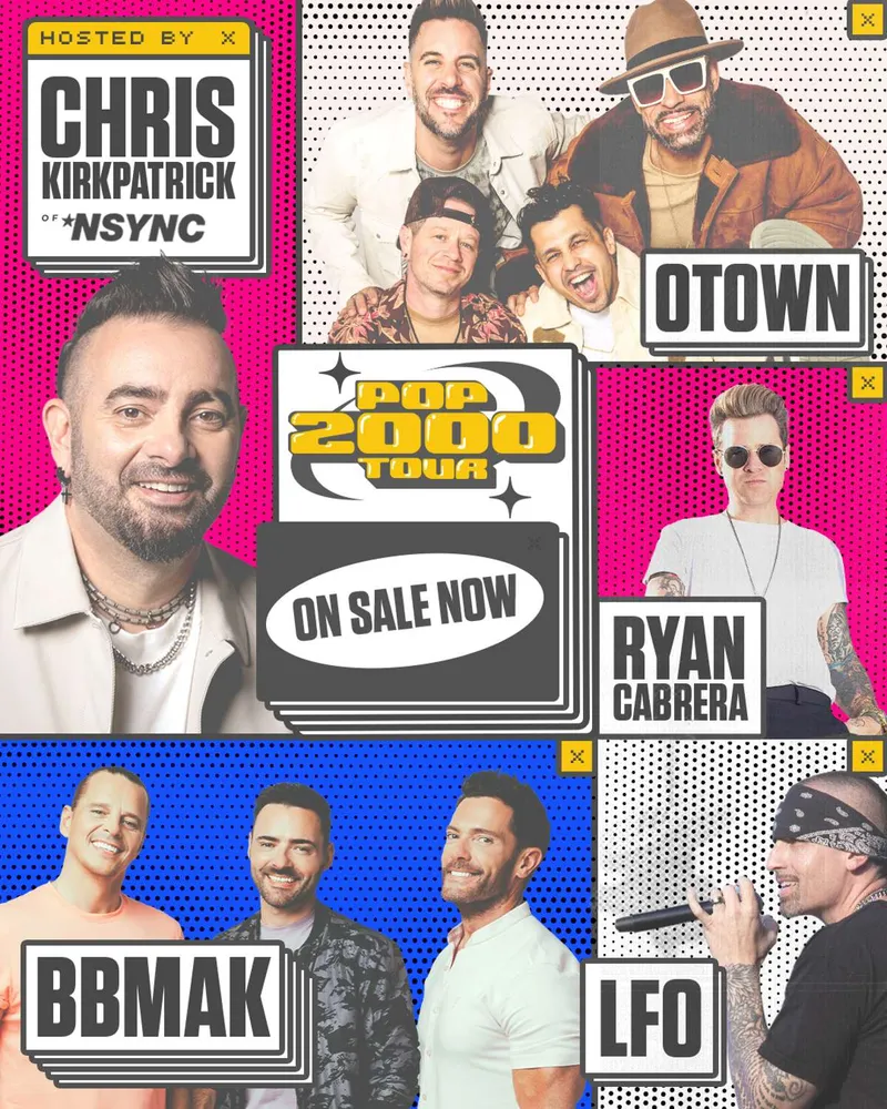 Flyer for Pop 2000 Tour w/ CHRIS KIRKPATRICK (NSYNC), O-TOWN, BBMAK, RYAN CABRERA, & LFO