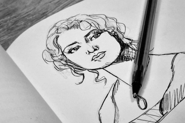 Flyer for MOCA Studio Practice | Constructive Contours: Inked Portraits with Ivy Ton
