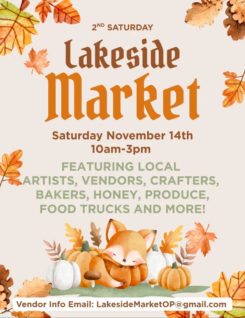 Flyer for 2nd Saturday Lakeside Market