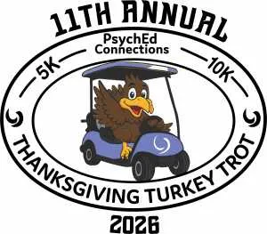 Flyer for Psych Ed Connections Thanksgiving Day Turkey Trot 5K/10K/Fun Run @ Nocatee Station Field
