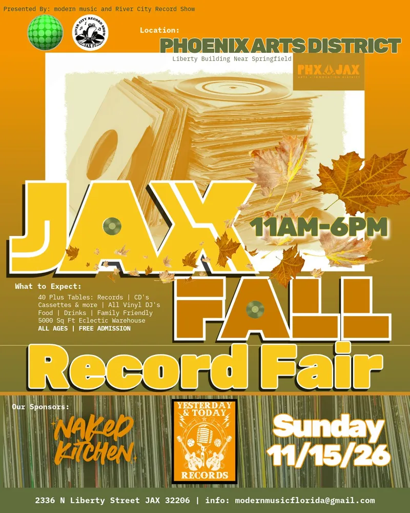 Flyer for JAX Fall Record Fair 2026