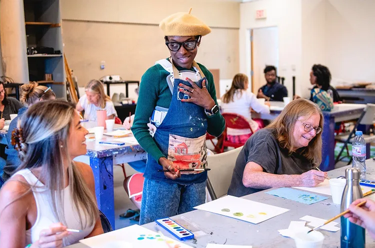 Flyer for MOCA Watercolor Flow: A Mixed-Level Workshop with Teresa Cook