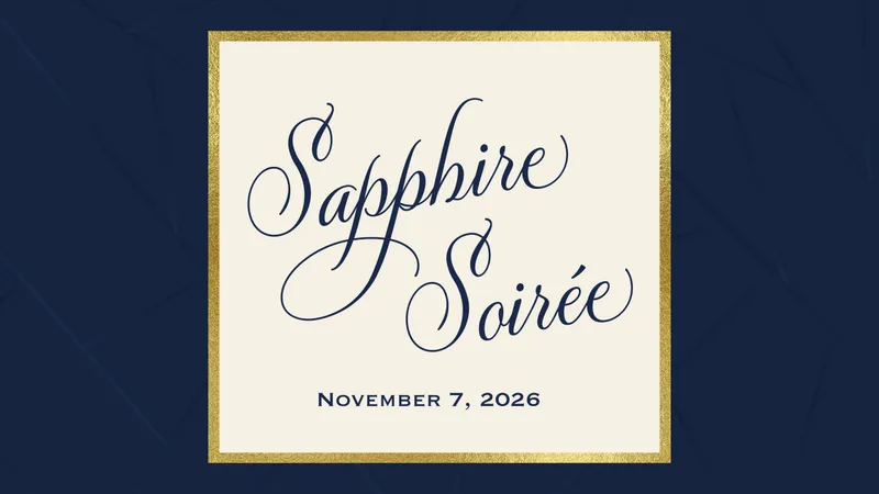 Flyer for Sapphire Soirée: 65 Years of Art & Elegance