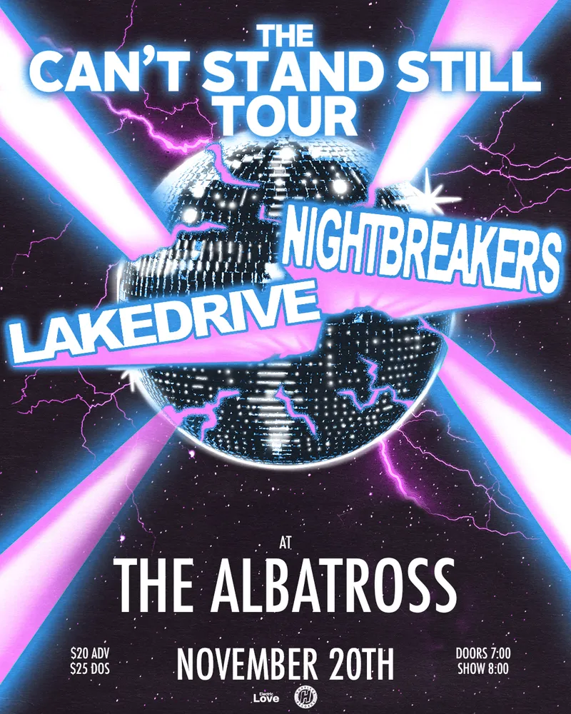Flyer for NIGHTBREAKERS, LAKEDRIVE