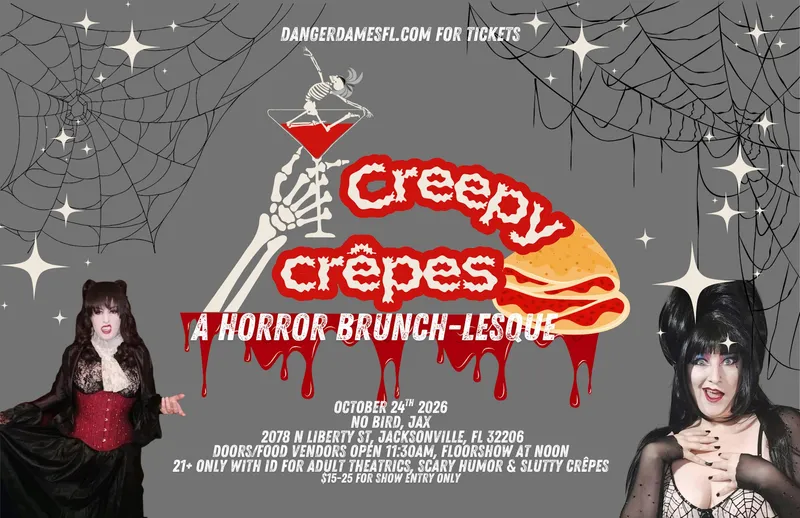 Flyer for Creepy Crepes, a Horror Brunch-lesque
