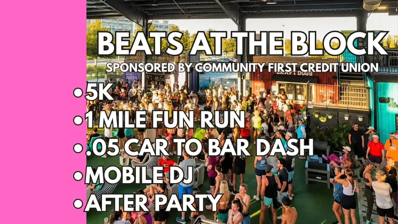Flyer for BEATS AT THE BLOCK 7PM