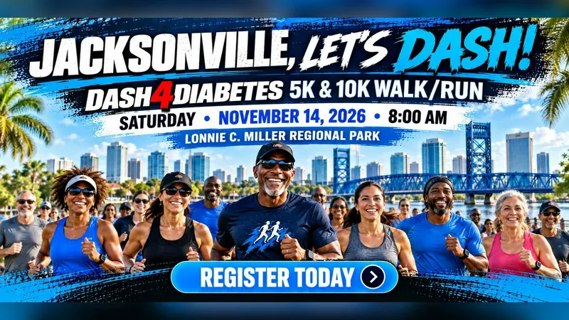 Flyer for Dash 4 Diabetes 5K 10K & Fun Run