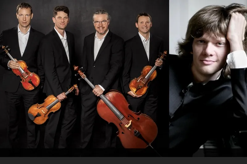 Flyer for Beaches Fine Arts Series presents Bennewitz Quartet & Arsentiy Kharitonov