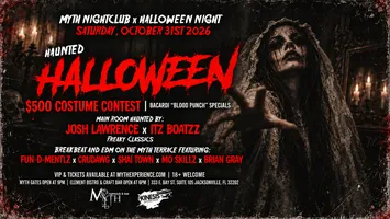 Flyer for Haunted Halloween at Myth Nightclub