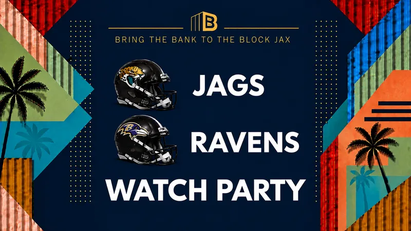 Flyer for JAGS VS RAVENS Watch Party: 8:15PM VIP SALE STARTS 9/1 10AM