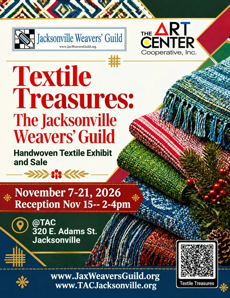 Flyer for Textile Treasures: Artist Reception and Demonstration
