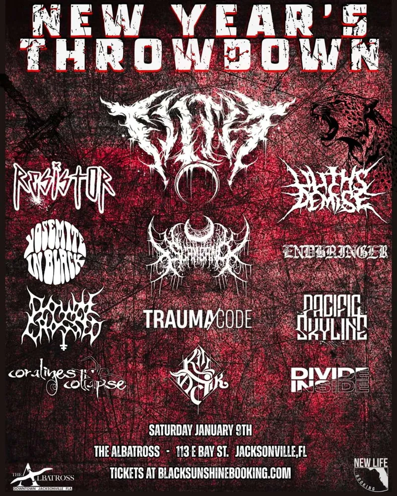 Flyer for NEW YEAR’S THROWDOWN 2027