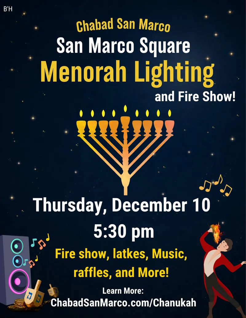 Flyer for Grand Menorah Lighting and Fire Show