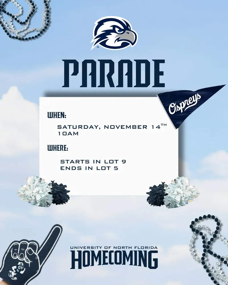 Flyer for UNF Homecoming Parade