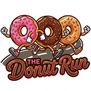 Flyer for The Donut Run 5k and 10K Races along with a 1 mile fun run