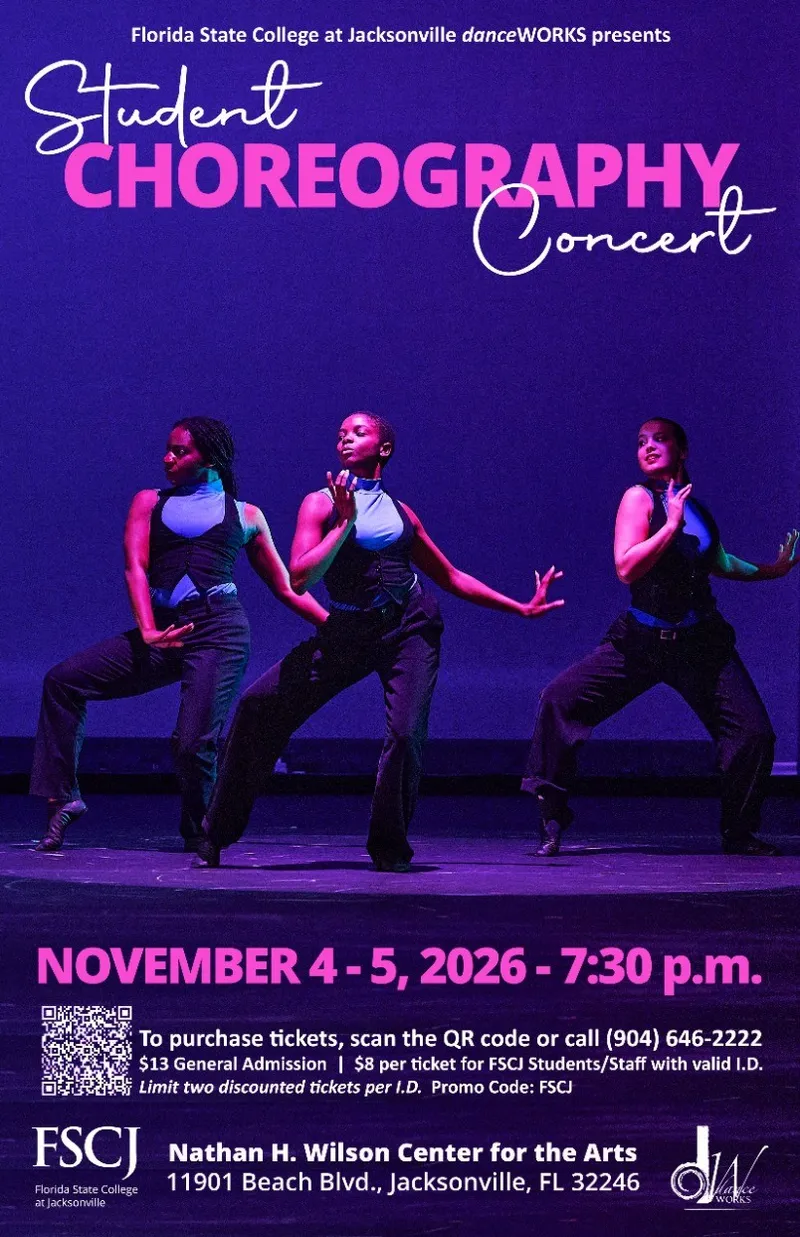 Flyer for danceWORKS presents Student Choreography Concert