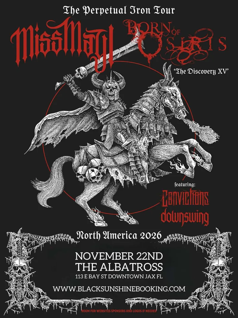Flyer for MISS MAY I, BORN OF OSIRIS, CONVICTIONS, DOWNSWING