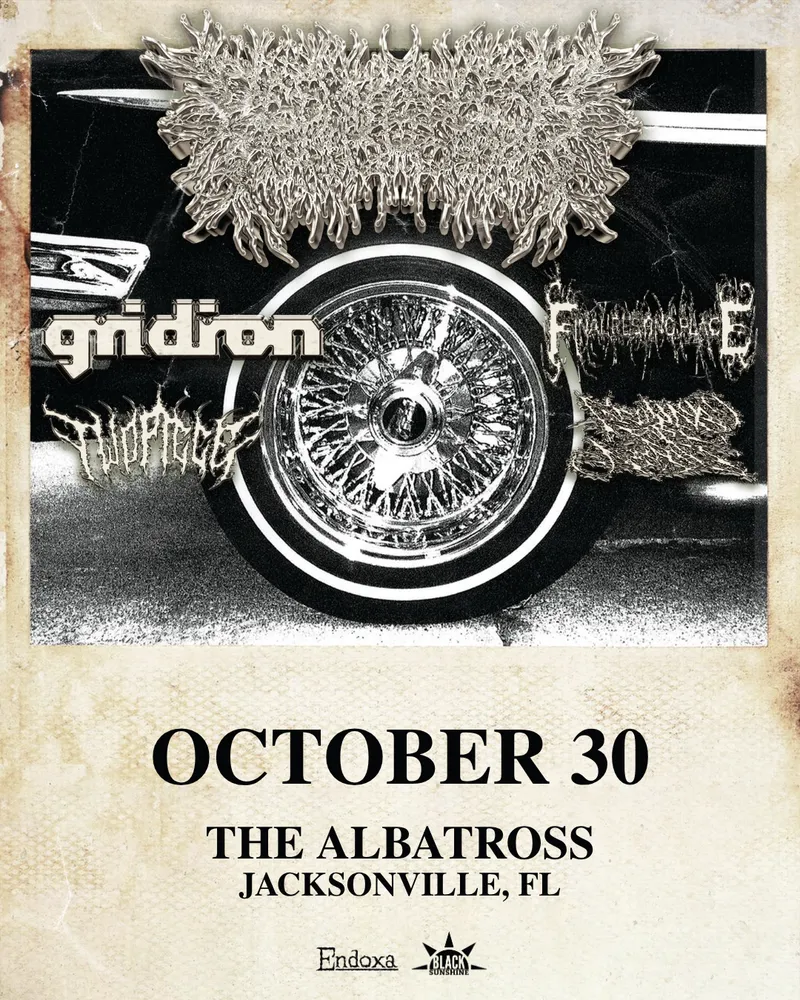 Flyer for PEELINGFLESH, GRIDIRON, FINAL RESTING PLACE, TWO-PIECE, GROUNDS FOR ASSAULT