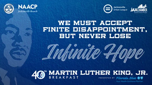 Flyer for 40th Annual Martin Luther King, Jr. Breakfast presented by Florida Blue