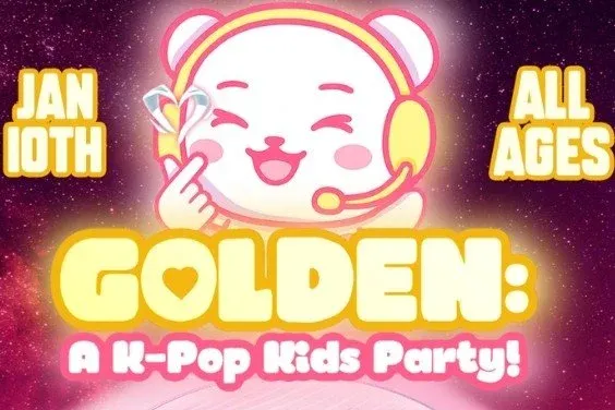 Flyer for GOLDEN: A K-Pop Kids Party!