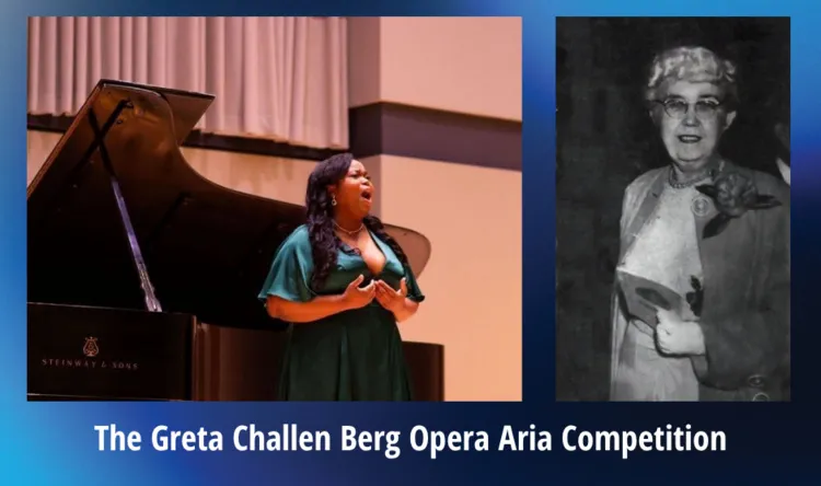 Flyer for The Greta Challen Berg Opera Aria Competition