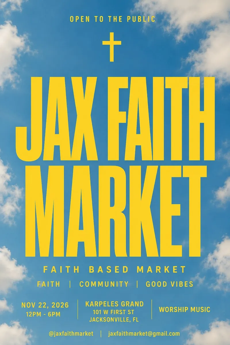 Flyer for Jax Faith Market