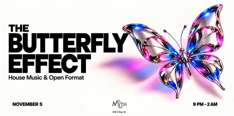 Flyer for Backstage Presents: The Butterfly Effect