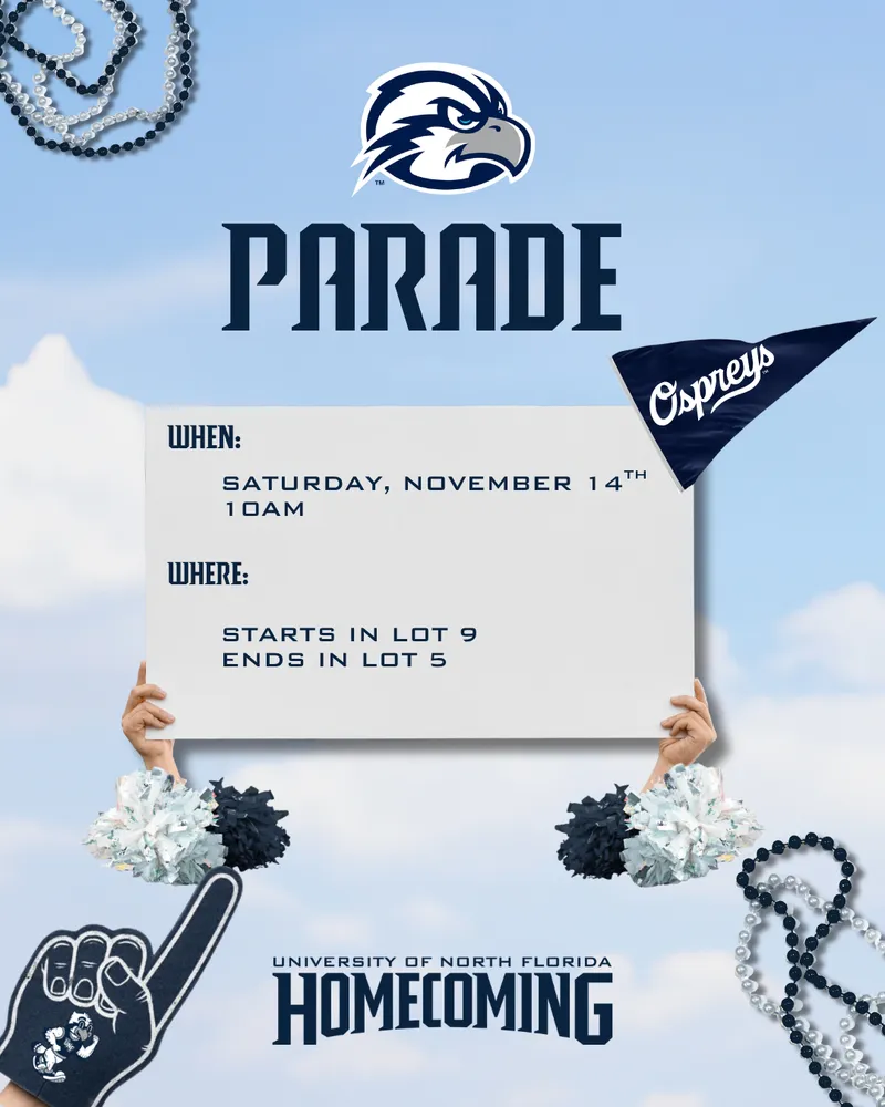 Flyer for UNF Homecoming Parade
