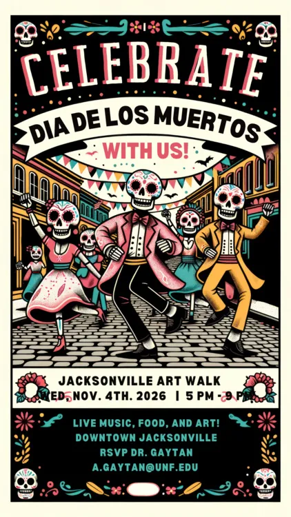 Flyer for Día de Muertos/Day of the Dead Downtown Jacksonville