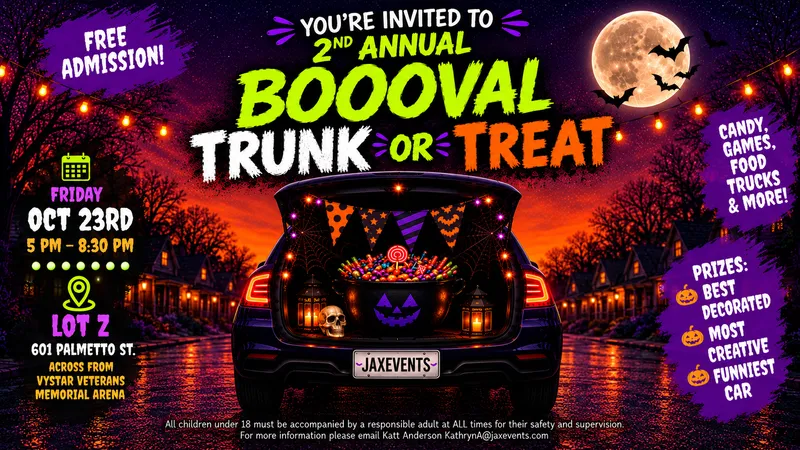 Flyer for BOOOval Trunk or Treat